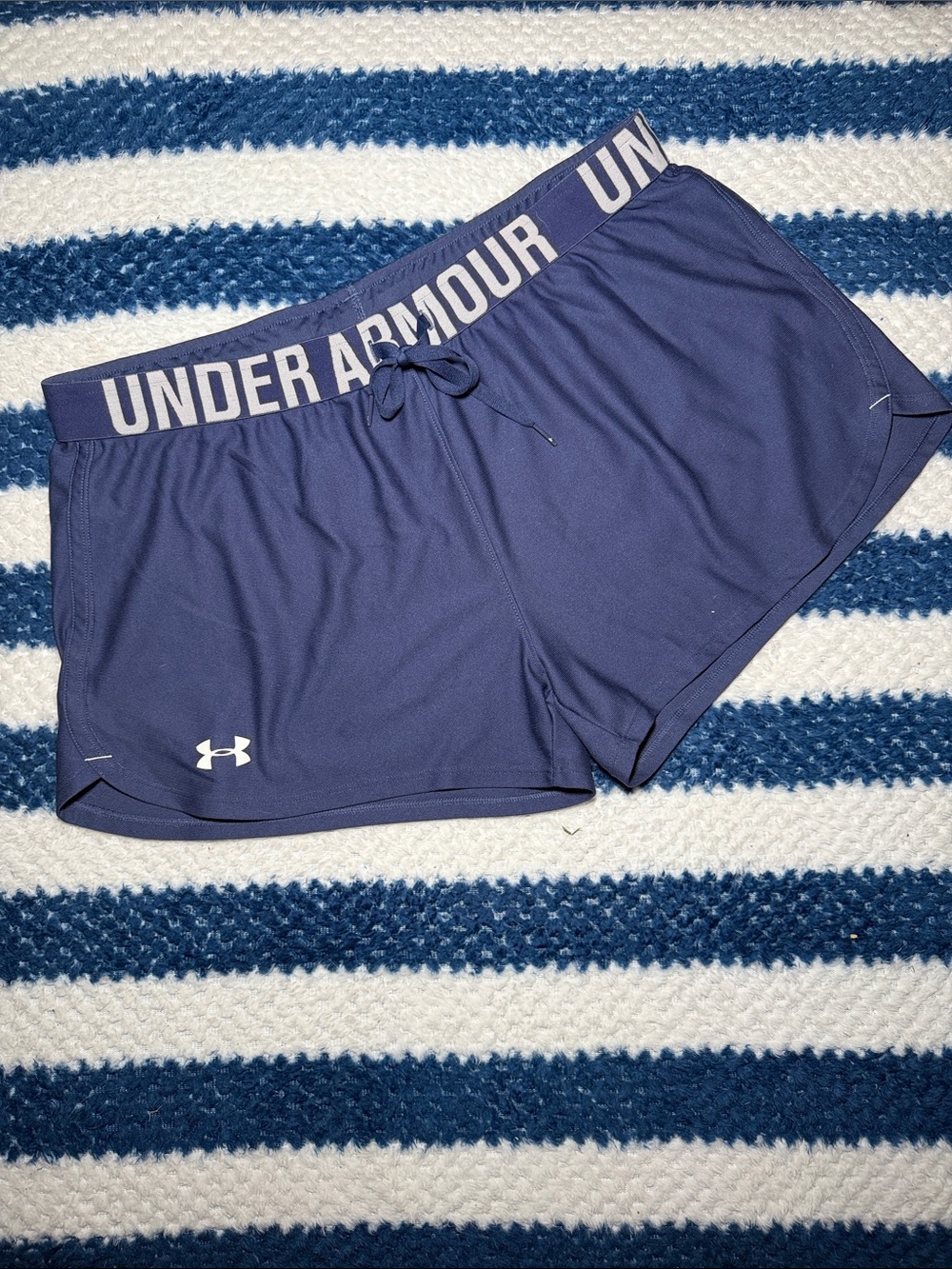 Under Armour Women's Navy Logo Elastic Waist Athletic Shorts
